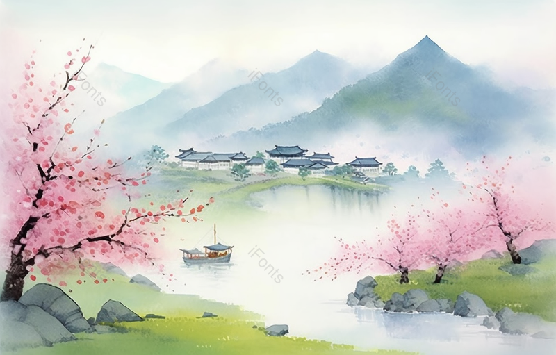 江南的春天水墨画,插画/手绘图,插画/手绘图库,插画/手绘图下载,插画/手绘